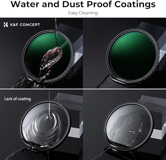 K&F Concept 72mm Variable Neutral Density Filter ND8-ND2000 (3-11stop) Hydrophobic Adjustable ND Filter with 24 Multi-Layer Coatings for Camera Lens K&F Concept 72mm Variable Neutral Density Filter ND8-ND2000 (3-11stop) Hydrophobic Adjustable ND Filter with 24 Multi-Layer Coatings for Camera Lens
